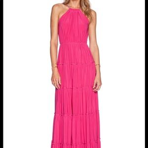 T-bags Los Angeles Halter Maxi Dress Fuschia